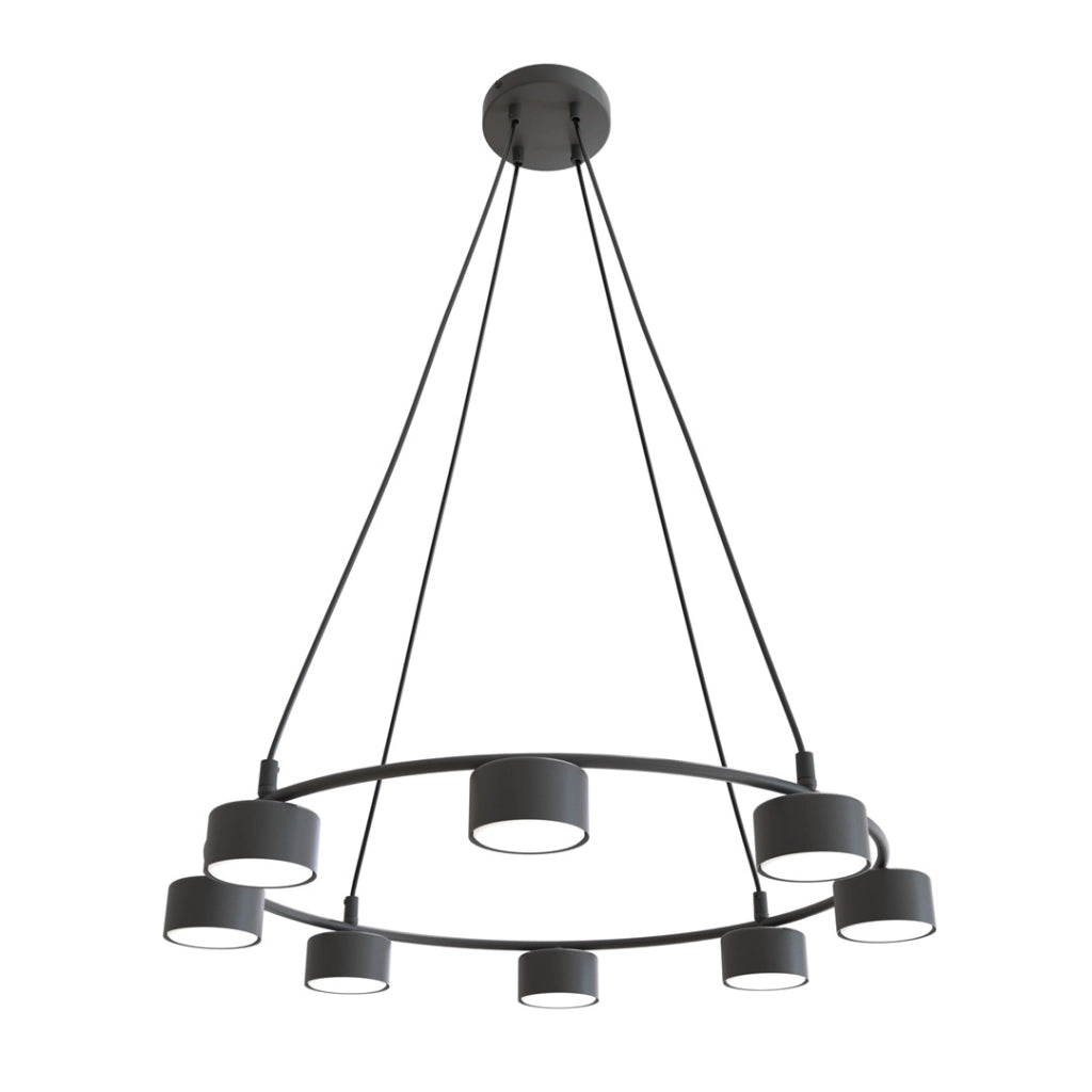 Lampadario STARLIT moderno nero 8 luci GX53 Ø64 Emibig