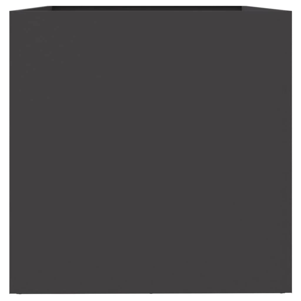 Fioriera rialzata per piante fiori terrazza giardino 62 x 40 x 39 cm acciaio nero 02_0037754