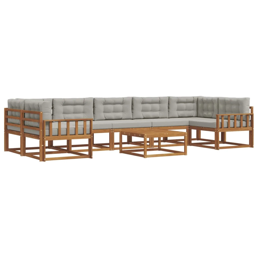 Set di divani da esterno 8 pcs Grigio Naturale e Chiaro 3367329