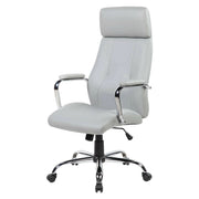 Sedia da ufficio Anselma, Poltrona presidenziale con braccioli, Sedia ergonomica da ufficio, 66x62h121/131 cm, Grigio