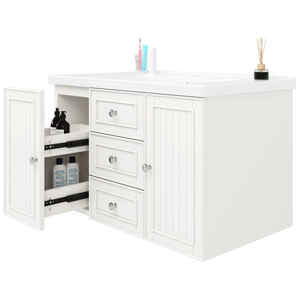 Mobile Sottolavabo Bagno con 3 Cassetti Sospeso ¨C Xylo ¨C Bianco 78.5x46x46.8cm