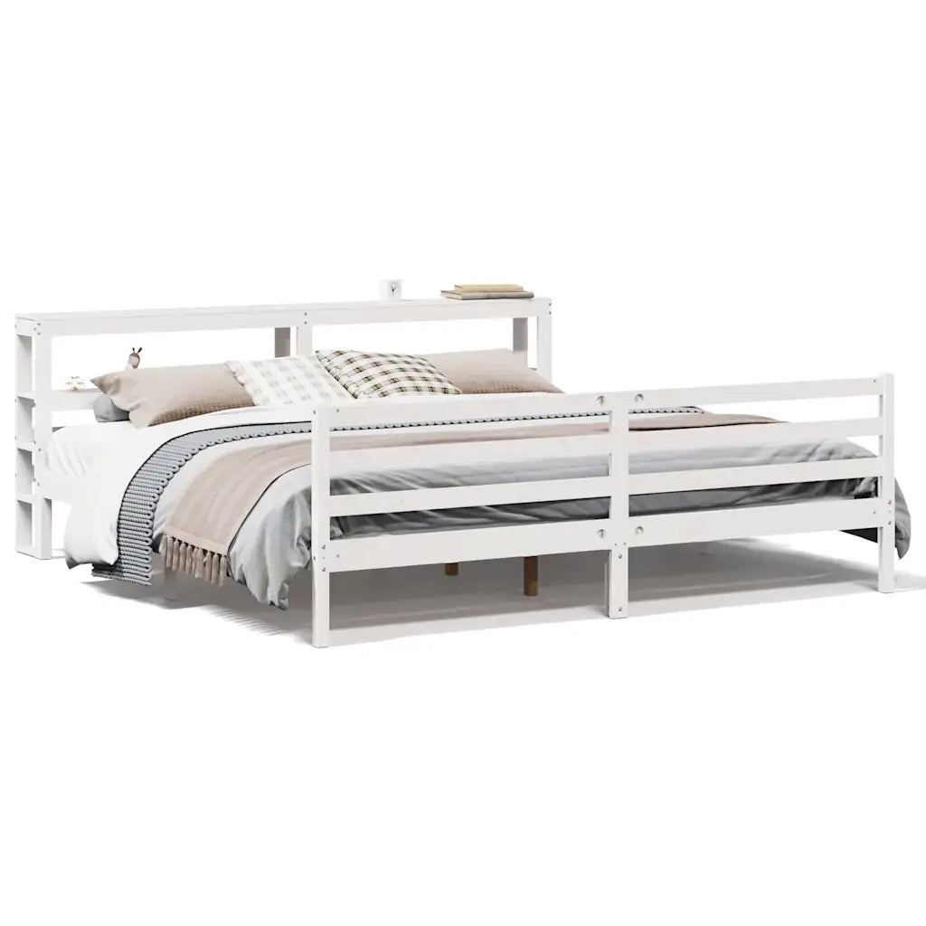 Giroletto senza Materasso Bianco 200x200 cm Legno Massello Pino 3305835
