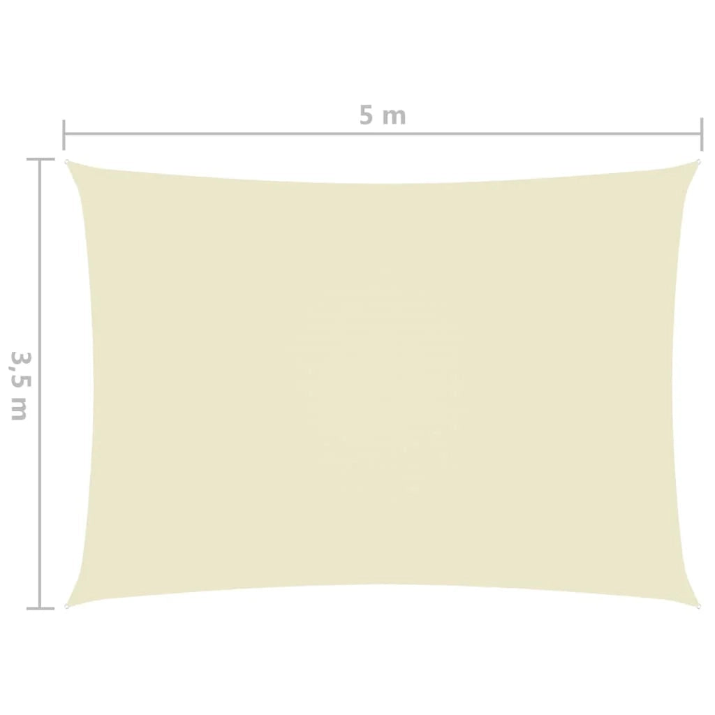 Vela ombreggiante/ombrellone rettangolare in tessuto Oxford 3,5 x 5 m crema 02_0009654