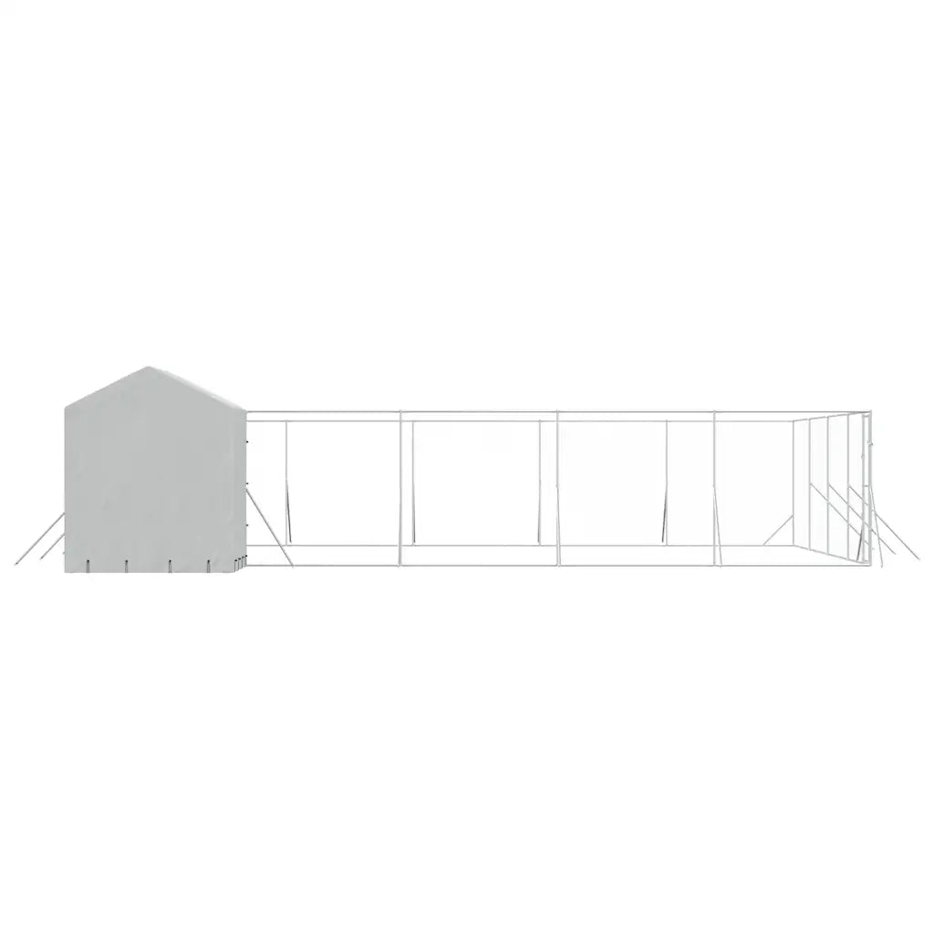 Cuccia Cani da Esterno Tetto Argento 10x10x2,5m Acciaio Zincato 3190481