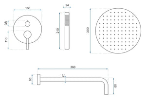 Set Doccia Da Incasso Rea Lungo White + Box