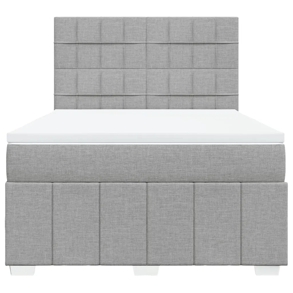 Giroletto a Molle con Materasso Grigio Chiaro 140x200cm Tessuto