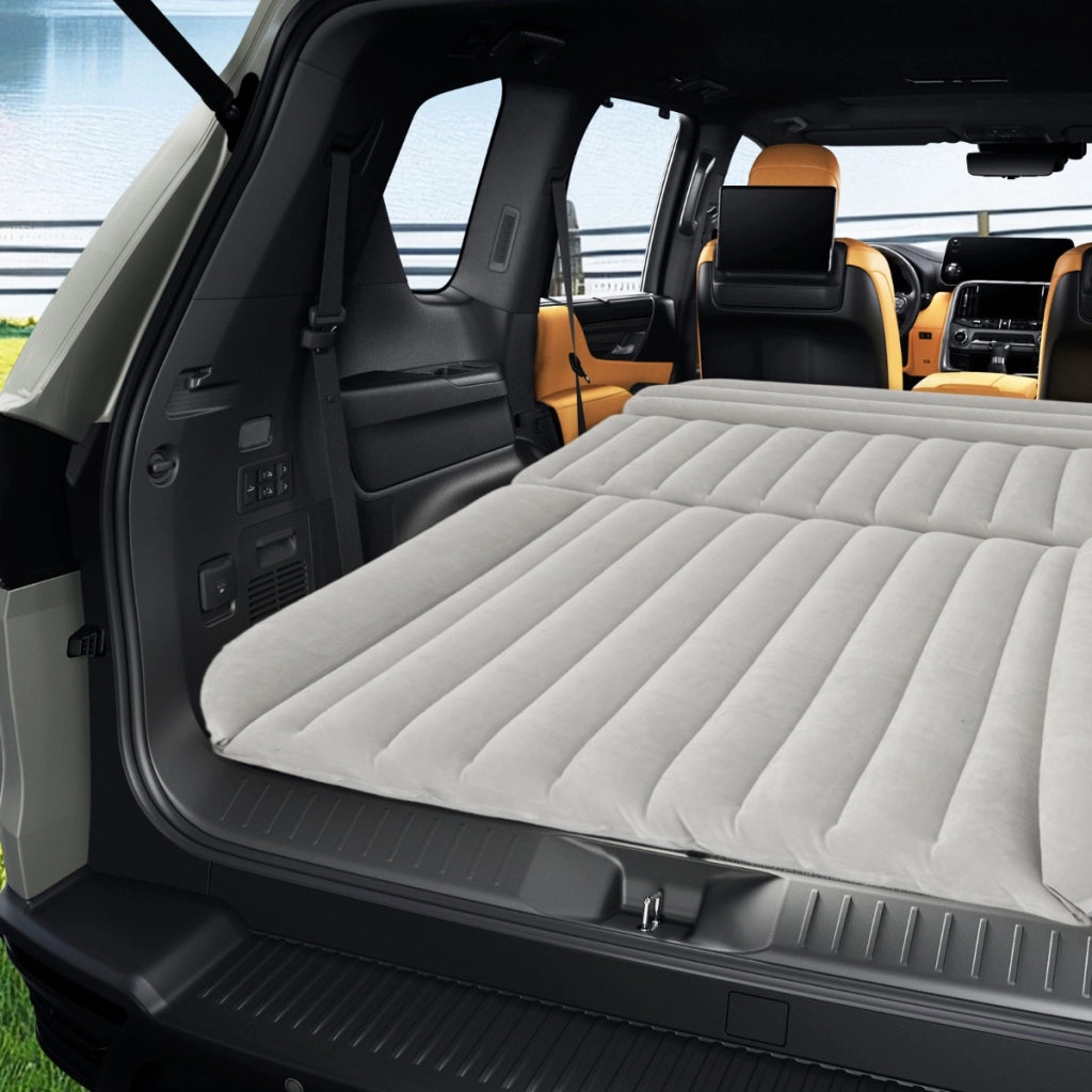 Letto da viaggio spesso rivestimento a doppio lato e borsa da trasporto, Materasso gonfiabile SUV per campeggio Grigio-Accessori per veicoli