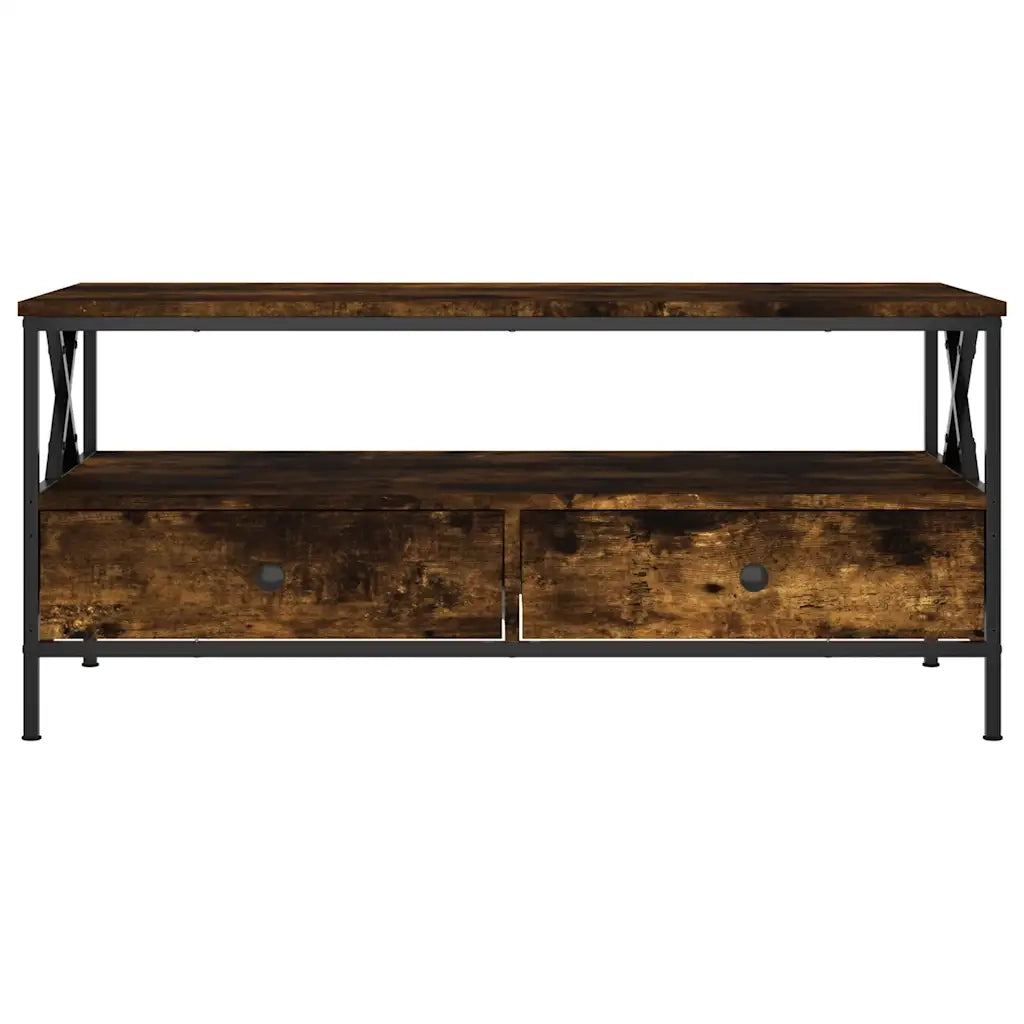 Tavolino da Salotto-Tavolino da soggiorno-Tavolo Rovere Fumo 100x51x45 cm Legno Multistrato 182743