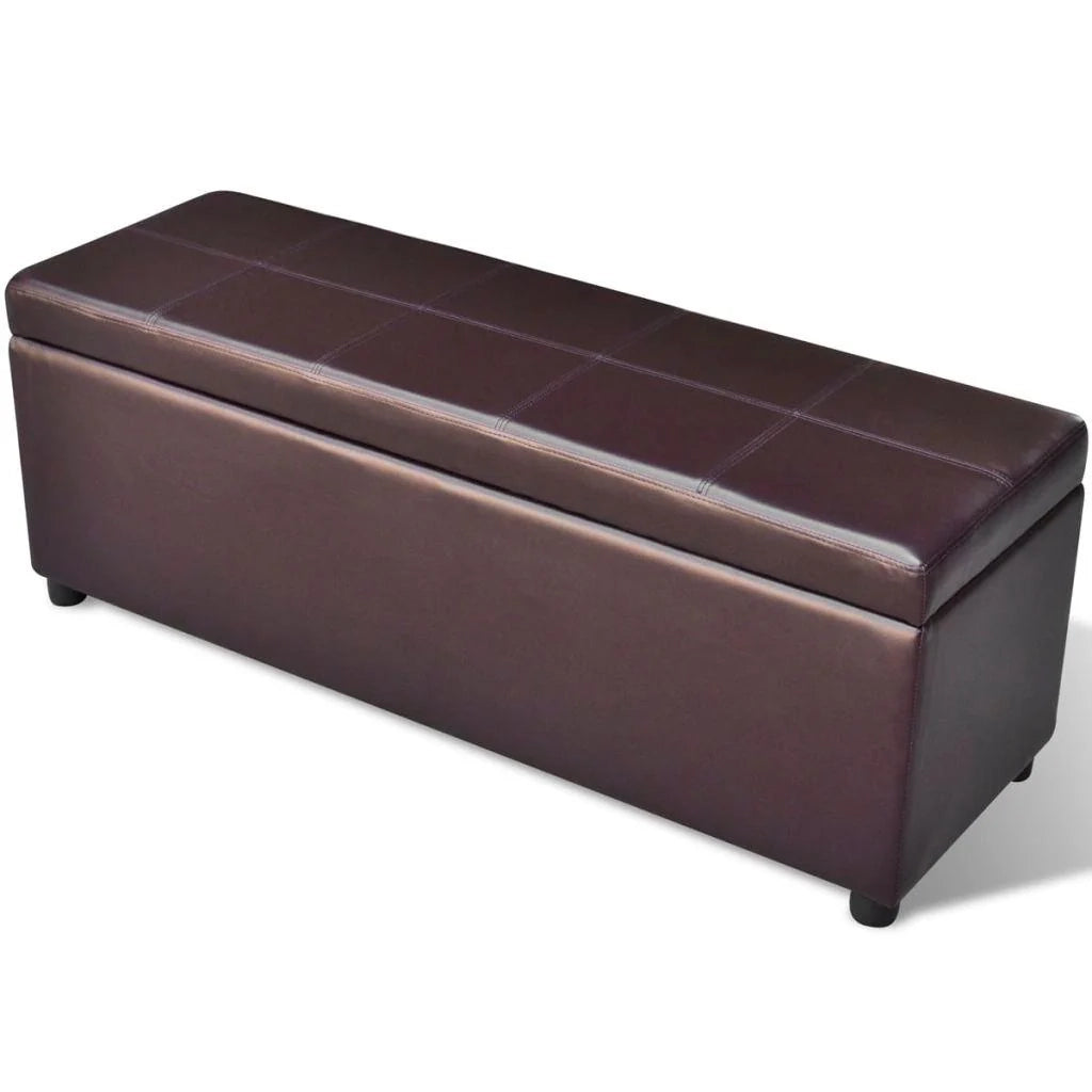 Panca/pouf/sgabello/mobile contenitore in legno marrone 3002030