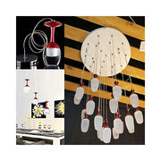 Trade Shop - Lampadario 20 Pendenti Lampada Calice Rosso A Soffitto Luce Led Pendente Portalampada -