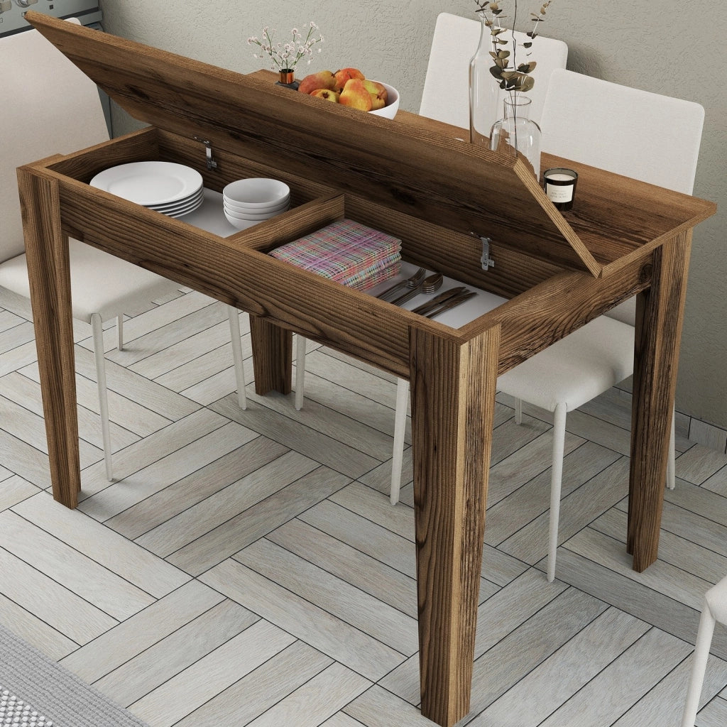 Fosciana, Tavolo Fisso 6 Posti, 110x72x75h cm Marrone Noce