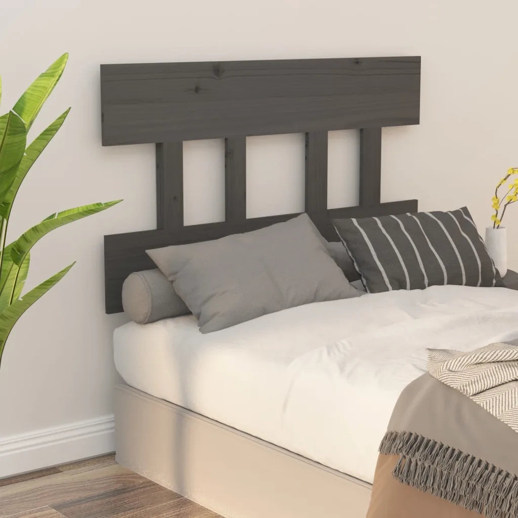 Testiera | Testata per Letto Grigia 103,5x3x81 cm Legno Massello di Pino