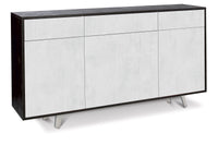 Mobile 3 Ante 3 Cassetti 164x92x41 cm Ossido Nero/Ossido Bianco