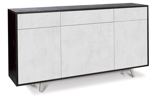 Mobile 3 Ante 3 Cassetti 164x92x41 cm Ossido Nero/Ossido Bianco