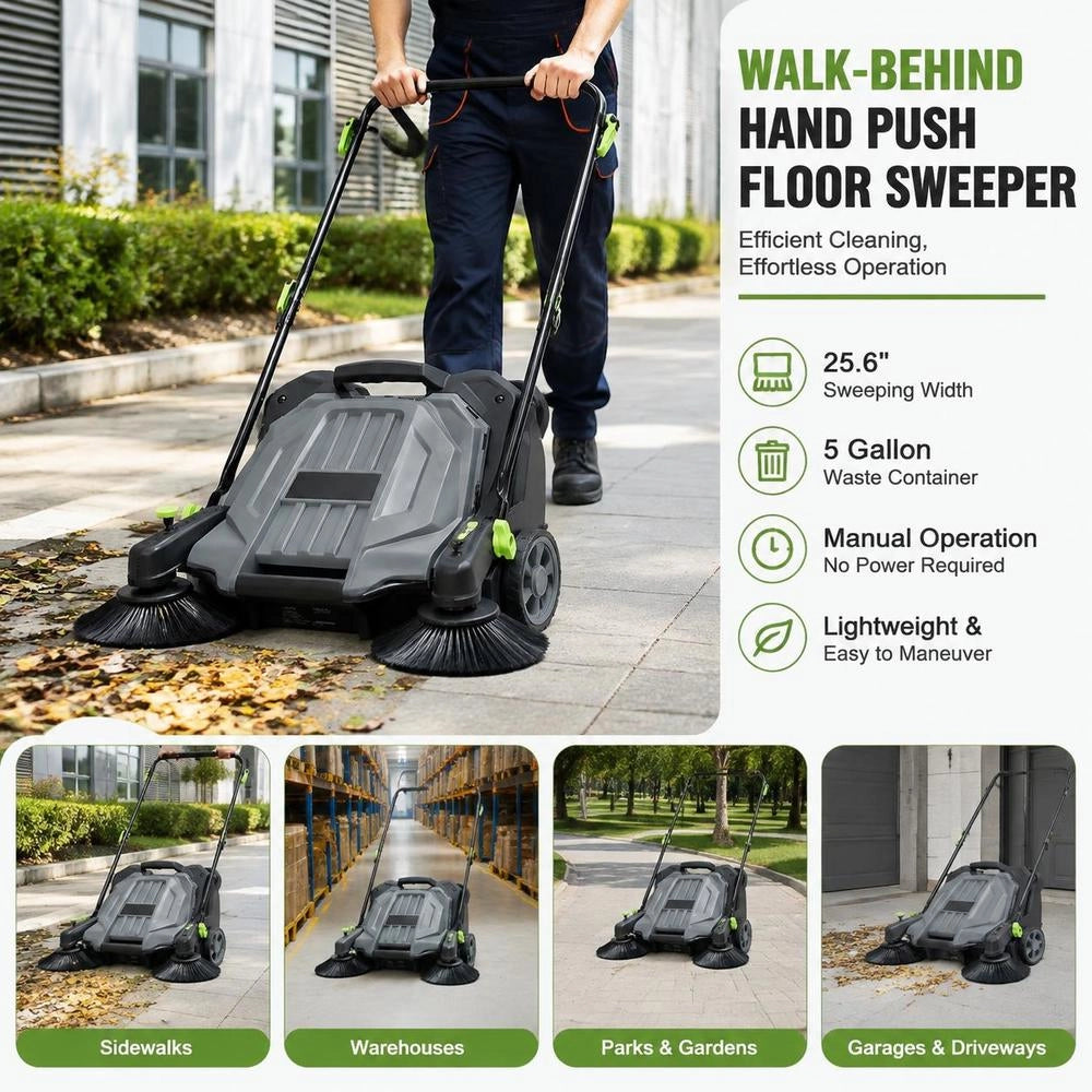 Hand-operated Floor Sweeper With A 65 Cm Width And A 19 L Waste Container