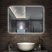 specchio 100 x 80 cm rettangolare con luce led e touch