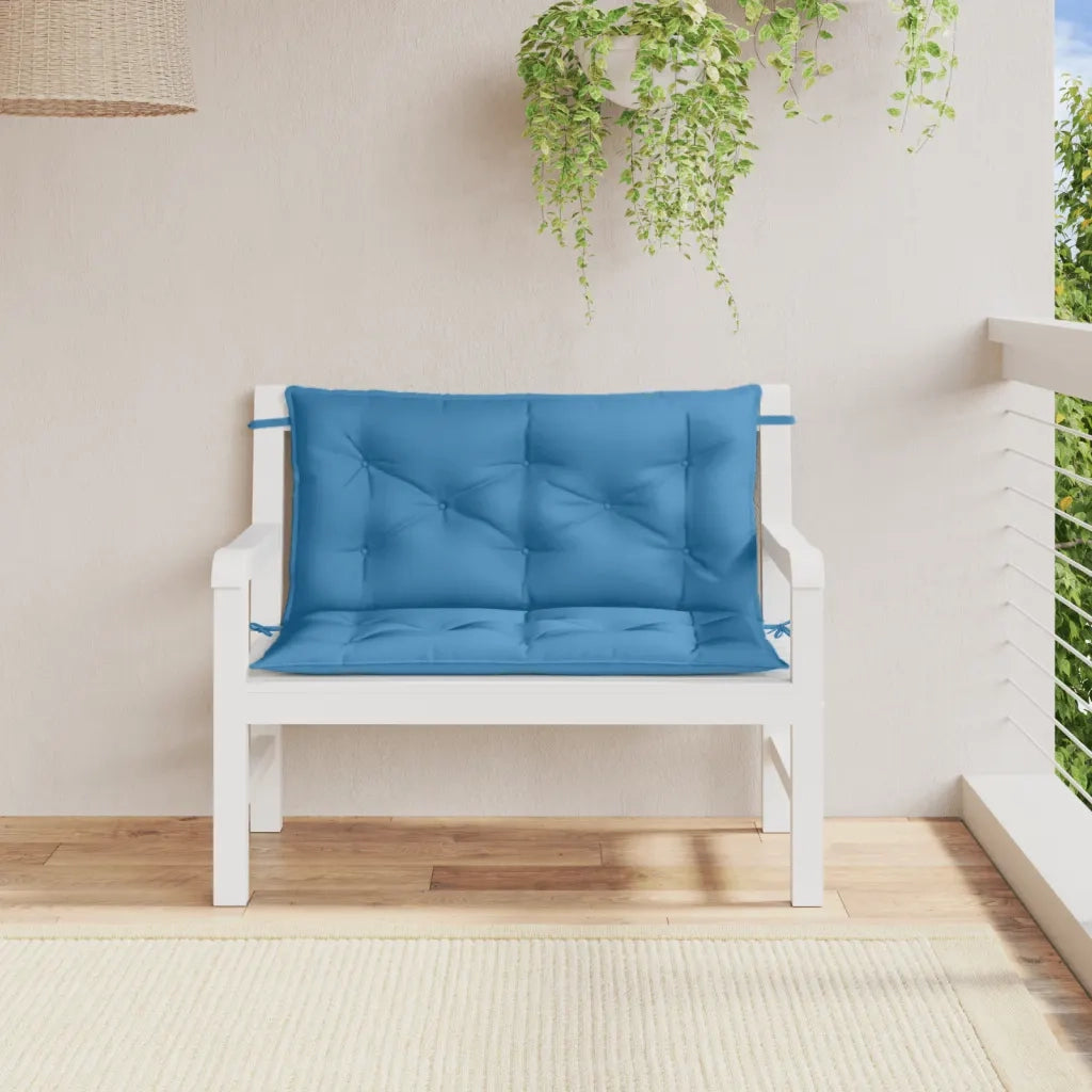 Cuscini Panca Giardino 2pz Blu Mélange 100x50x7cm Tessuto 4002590