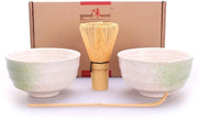Set di Tè Matcha - Due Tazze di Tè Matcha Giapponese (bianche)