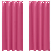 Tende Oscuranti | Tende Blackout con Anelli 2 pz Rosa Vivo 245 x 140 cm