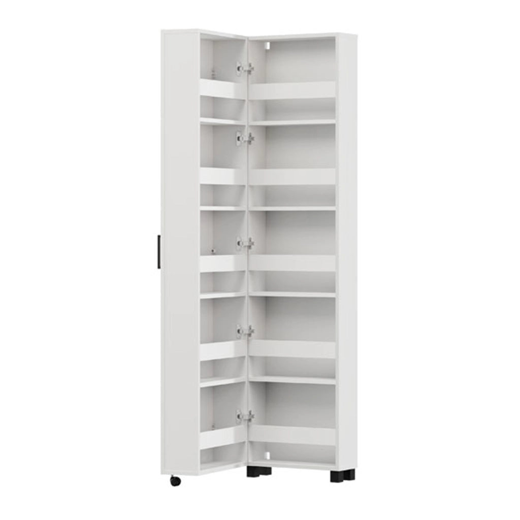 Mobile Portascarpe Visby, Scarpiera 10 Ripiani, 46x33x185h cm Bianco Crema