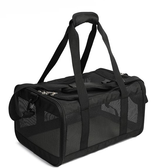 Borse per animali, grande borsa per spalle per animali domestici, doppia protezione, valigetta ripiegabile - nero