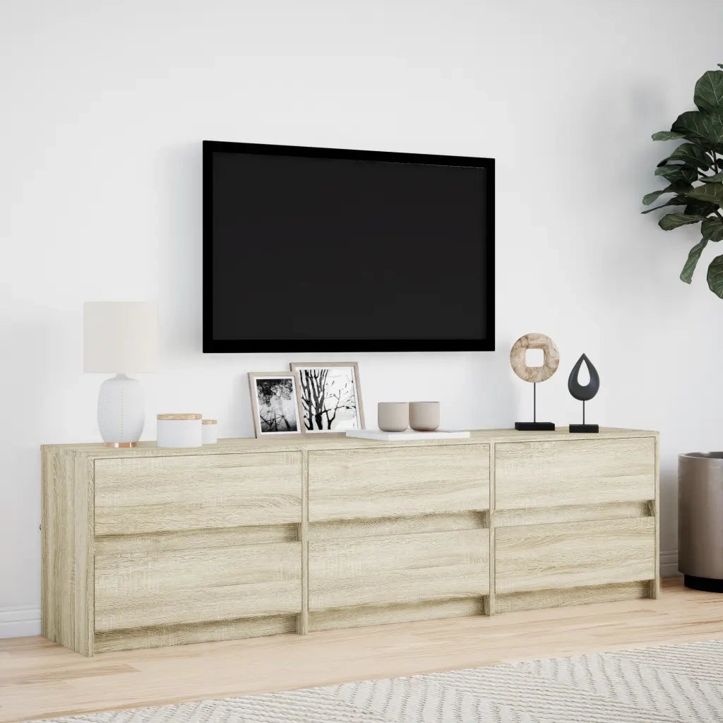 Mobile Porta TV con LED Rovere Sonoma 180x34x50cm in Truciolato 3307928