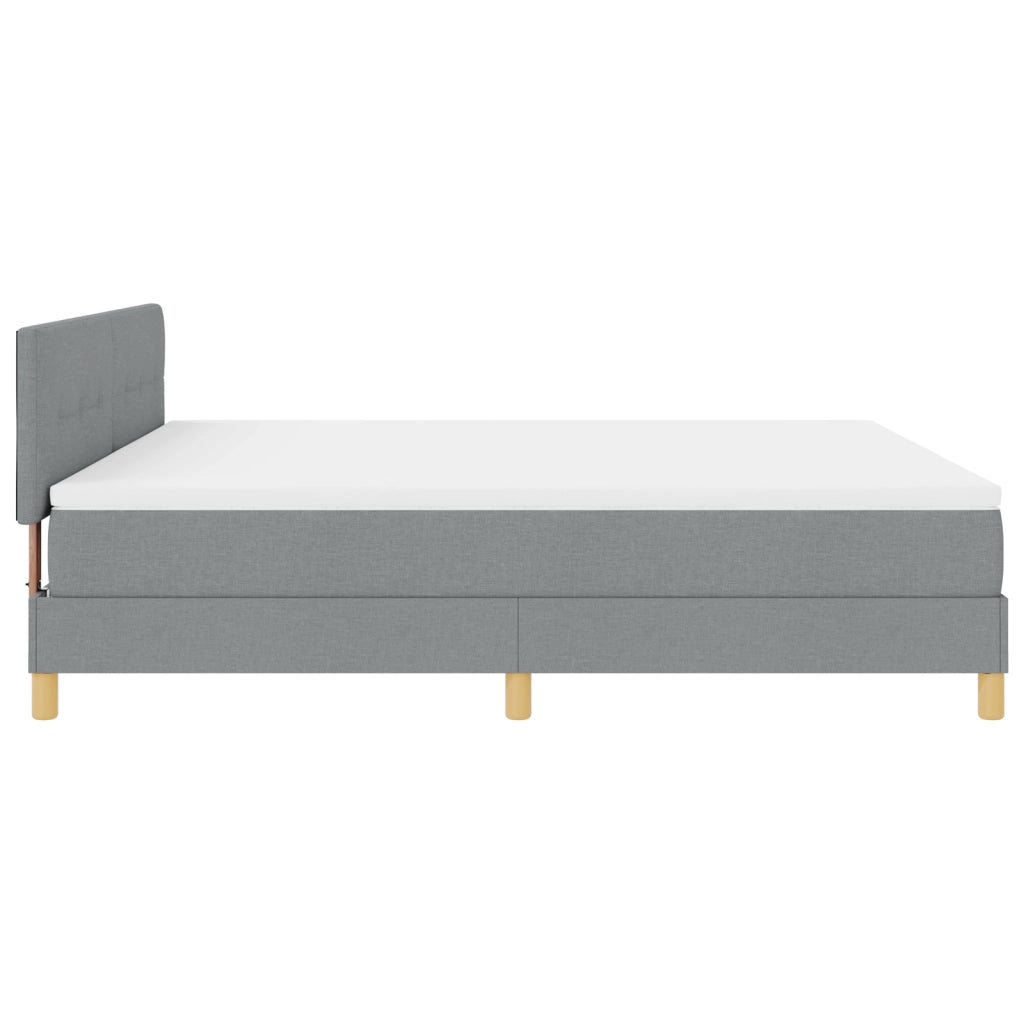 Letto a molle con materasso grigio chiaro 180x200 cm tessuto