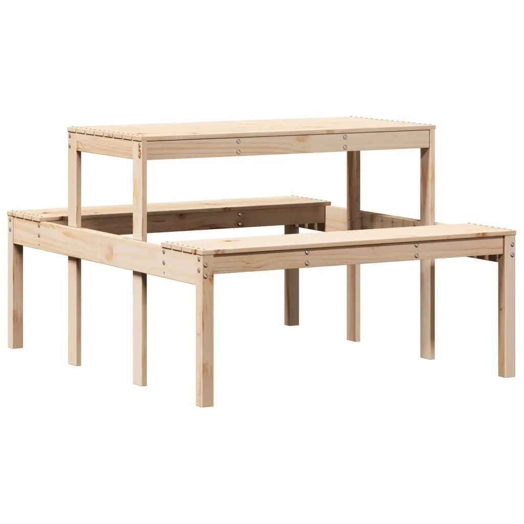 Tavolino da Giardino | Tavolo da Picnic 110x134x75 cm in Legno Massello di Pino
