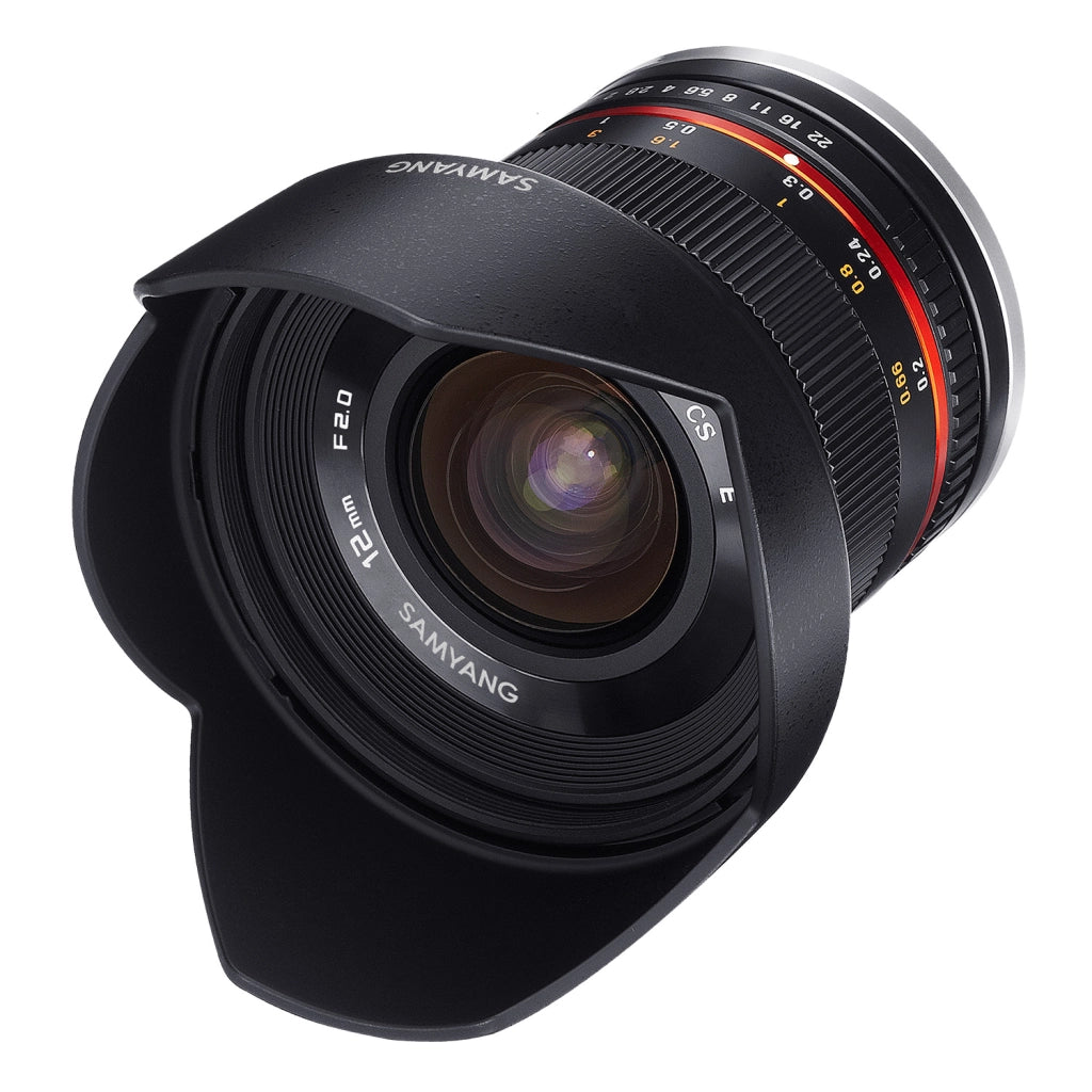 Obiettivo grandangolare fisso 12mm F2.0 APS-C per MFT-APS-C, MF – per Olympus OM-D E-M1 III, Pen E PL10, OM-D E-M5 III, per Panasonic Lumix DC-G91 – nero