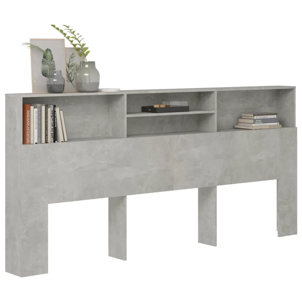 Testiera | Testata con Contenitore Grigio Cemento 220x19x103,5 cm