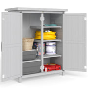Armadio da Giardino in Legno con 4 Ripiani e 2 Porte ¨C Zephmum ¨C Grigio 75x40x90 cm