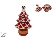 Barattolo Decorativo Natalizio in Ceramica Decoro Biscotto Albero di Natale 31 cm