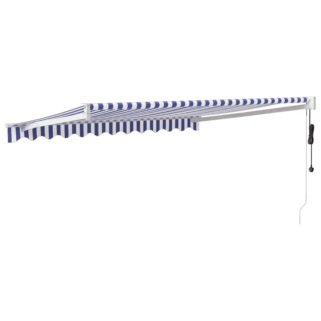 Tenda retrattile Blu e Bianco con Struttura Bianca 3 x 2,5 m 3154471