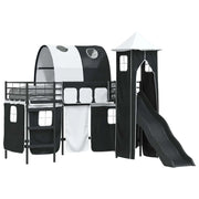 Struttura del letto loft per Bambini | Letto Infantile | Lettino Nero 90 x 190 cm Metallo