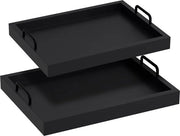 Piatto da tavola, piatto da servizio in legno, piatto da servizio decorativo, grande piatto da colazione, tavola da caffè, tavola da tè, ciotola per pane, vassoio per snack (set da 2)