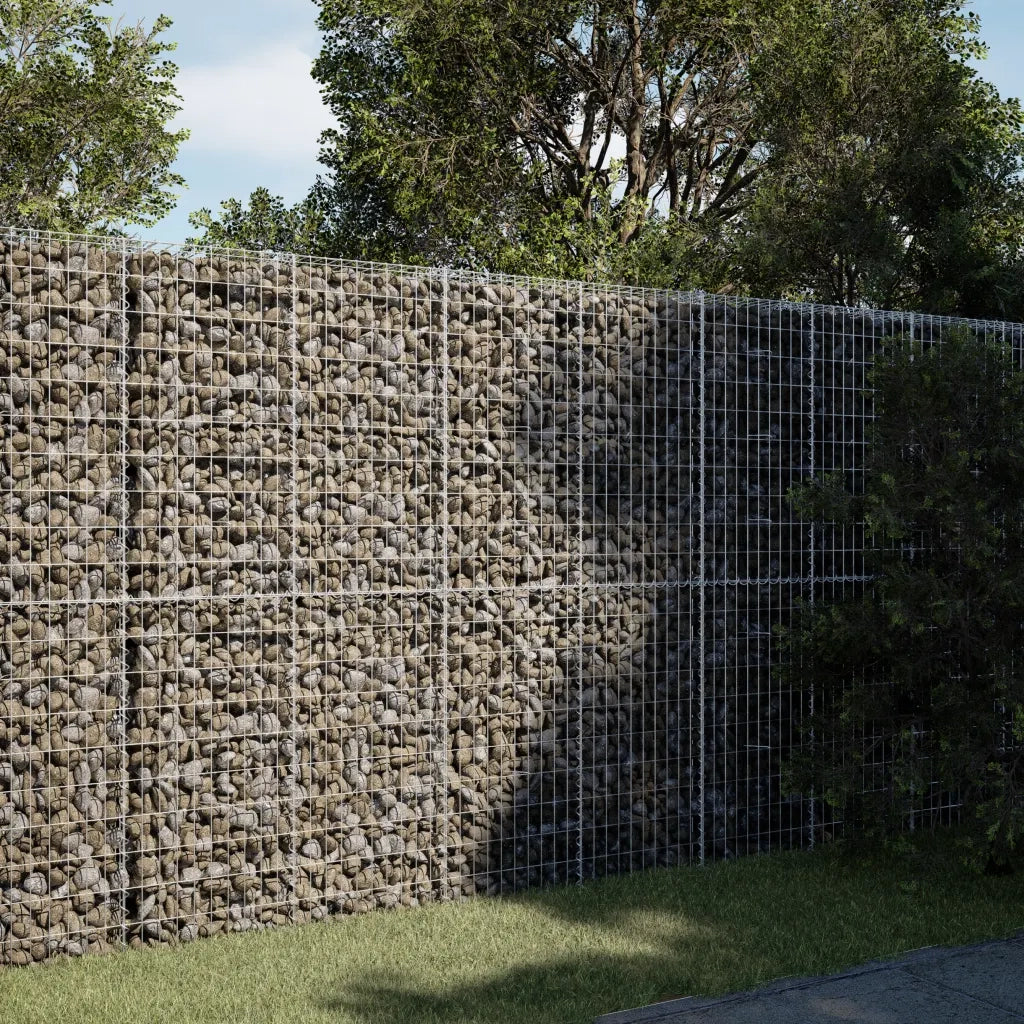 Cesto Gabbione con Copertura 250x100x200 cm in Ferro Zincato