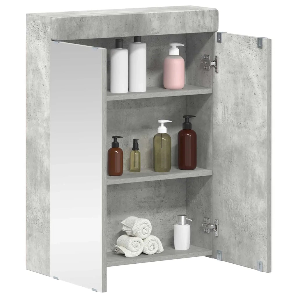 Mobiletto per specchio da bagno con porta TULUM Grigio cemento 880364