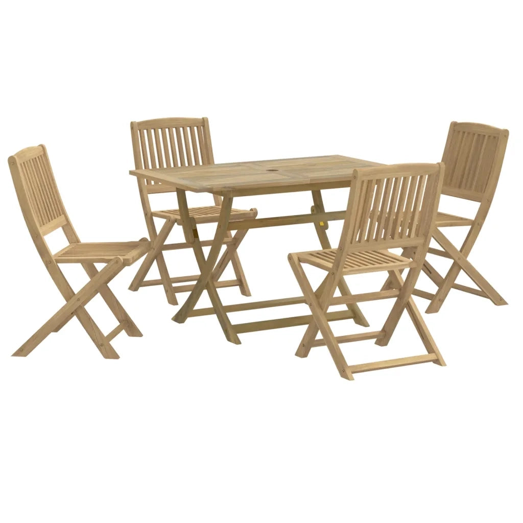 Set da Pranzo per Giardino 5 pz | Set Salotto da Giardino in Legno Massello di Acacia