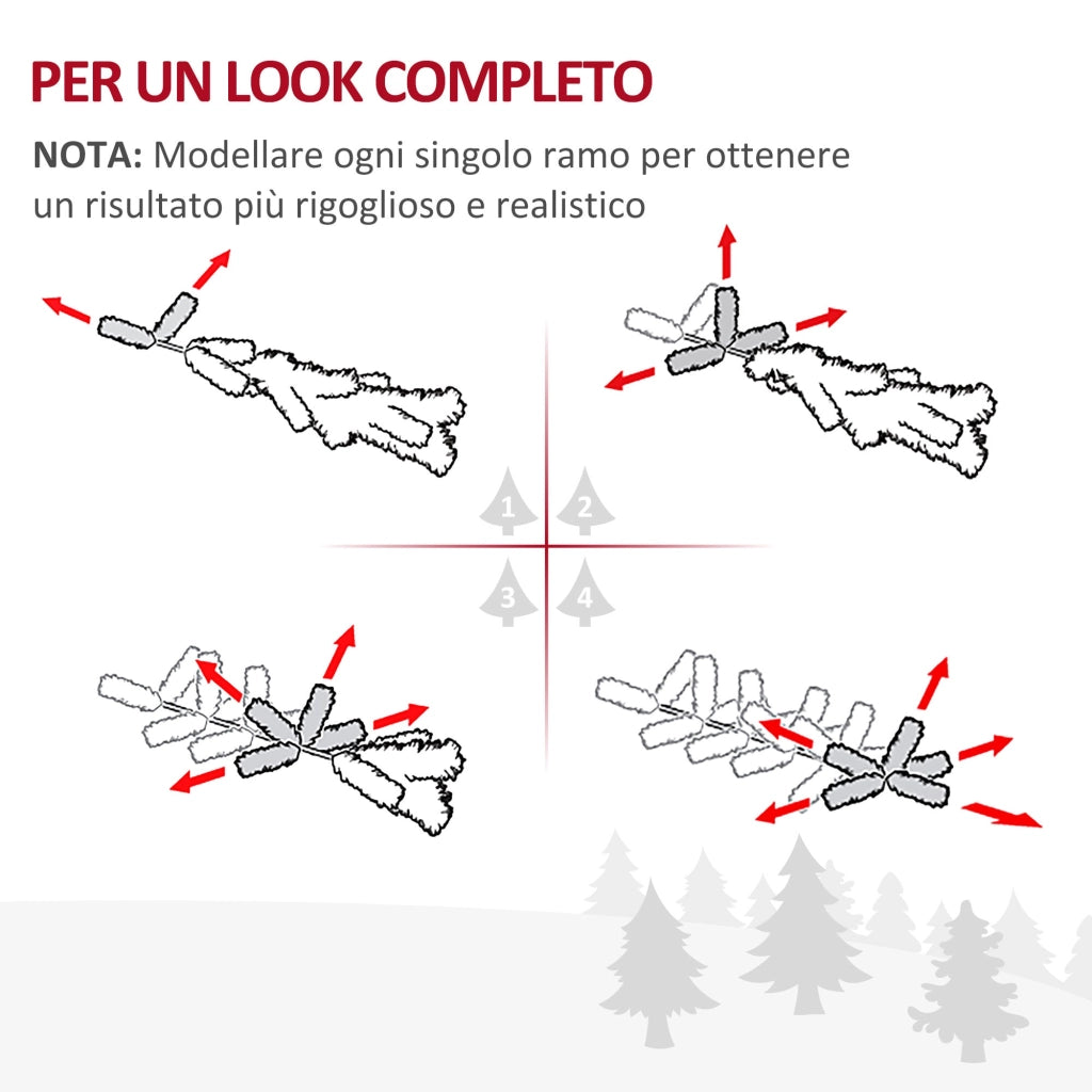 Albero di Natale Artificiale 150 cm 294 Rami Folti Verde