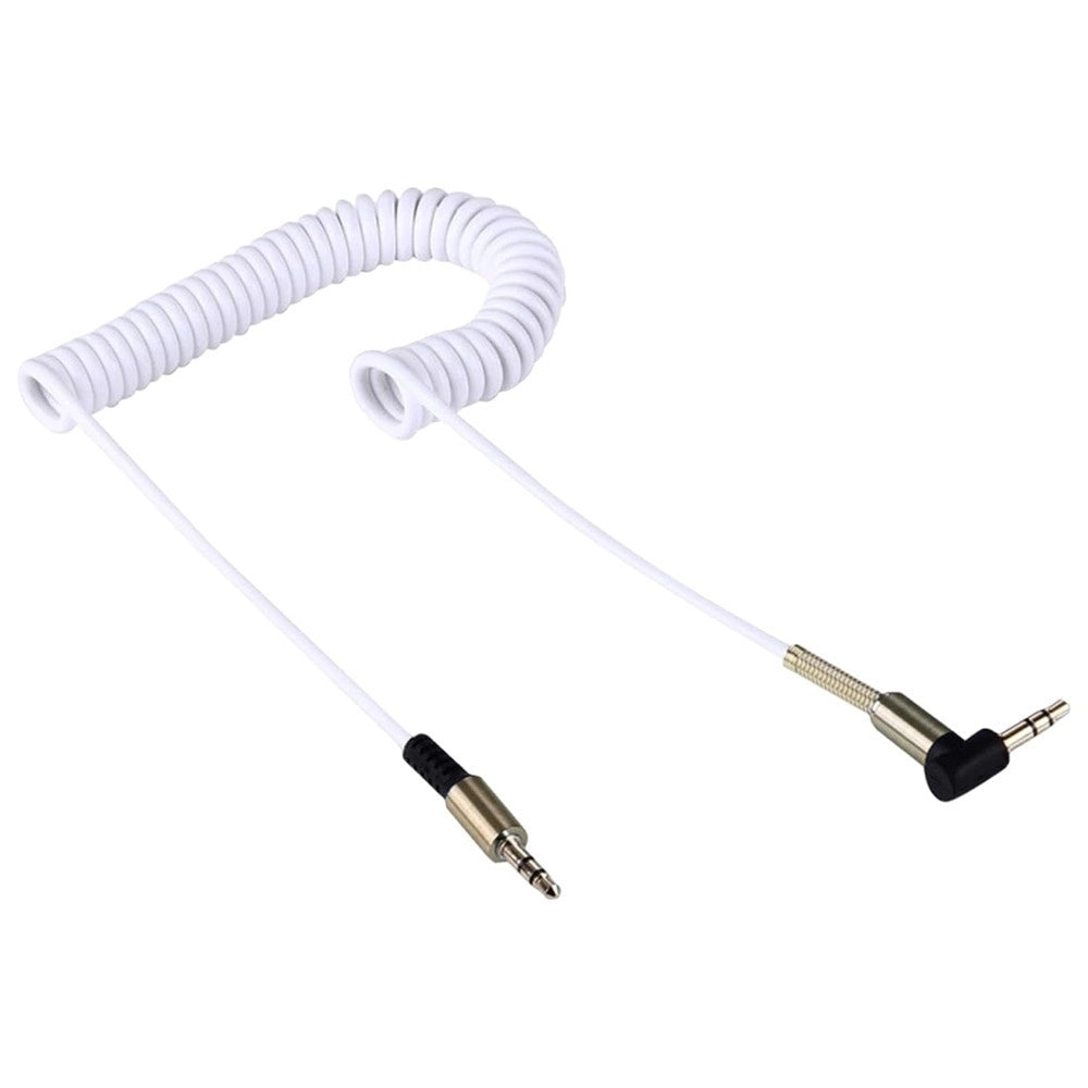 Trade Shop - Cavo Prolunga Aux A Spirale Mini Jack Da 3,5 Mm Audio Angolo Retto 1 Mt Aux3-s1m -