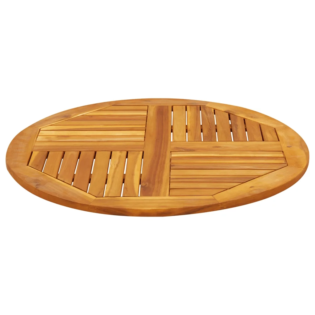 Piano per Tavolo Ã˜80x2,2 cm Rotondo in Legno Massello di Acacia