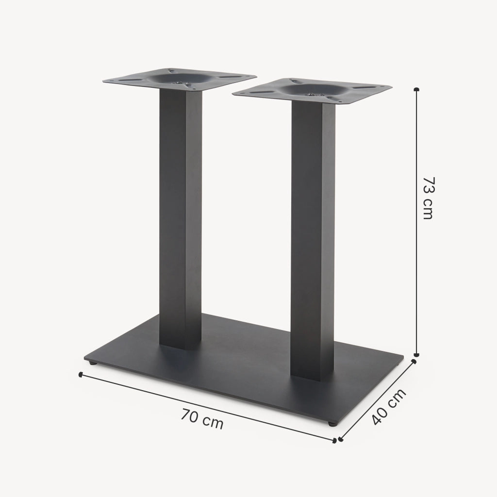Telaio per Tavolo 'Fai da Te' Vadejord Struttura a 2 Gambe 70 x 40 x 73 cm - Nero [en.casa]