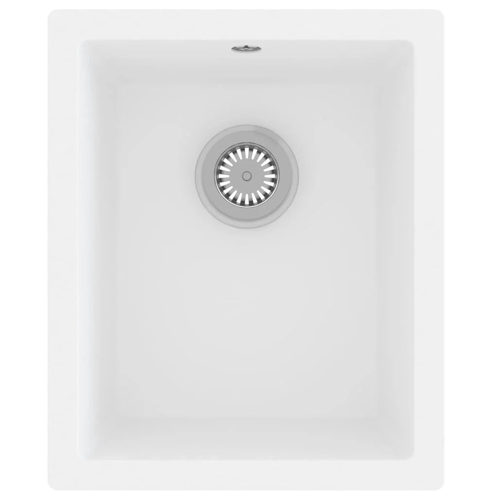 Lavello da cucina con foro troppo pieno 38 x 46 cm granito bianco 02_0002396