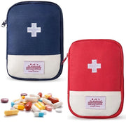 Set di medicinali portatili - Compacto e leggero - Rosso e blu marino - Impermeabile - Per viaggi e outdoor - 2 pezzi