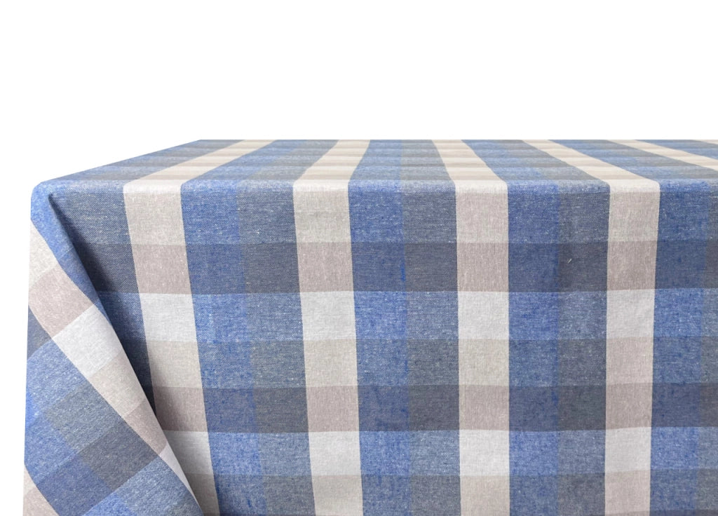 Tovaglia Per Salotto Cucina Tavolo 100% Cotone Made In Italy Country RP - 140x360 - Blu