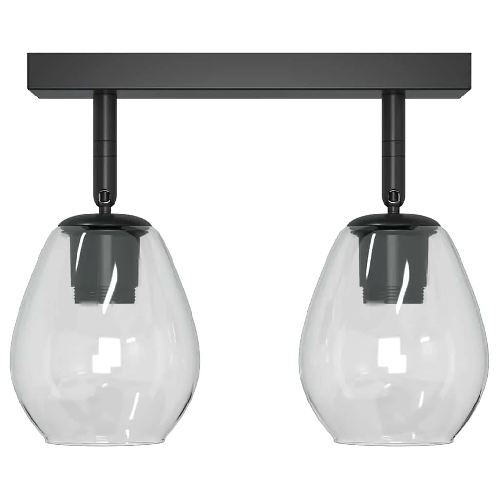 Faretto da soffitto moderno girevole 33 x 13 x 26 cm in vetro nero 02_0058434
