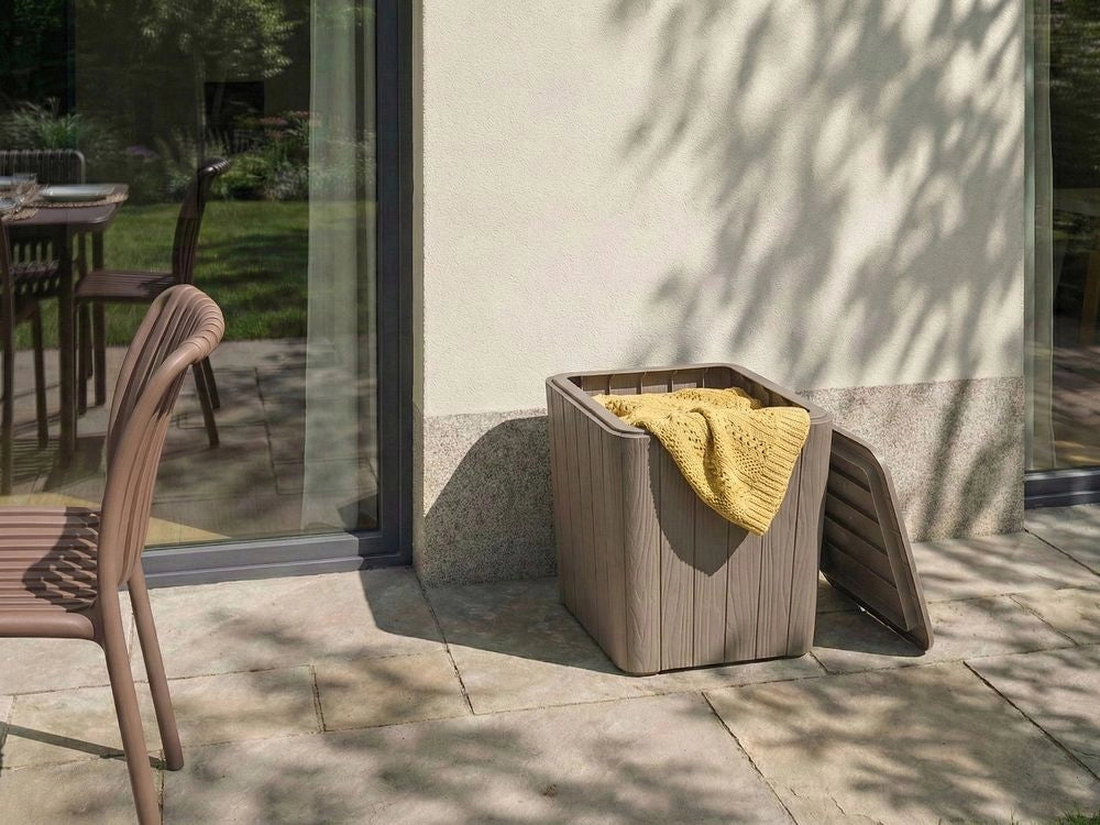 Contenitore da giardino Tortora Polipropilene 40 x 42 cm Cassetta degli attrezzi da esterno per tessuti