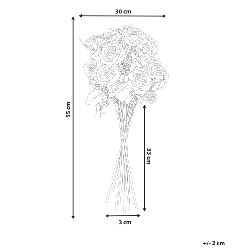 Bouquet di fiori artificiali Rose bianche Composizione decorativa artificiale 55 cm Decorazione da tavolo fatta a mano Soggiorno Sala da pranzo