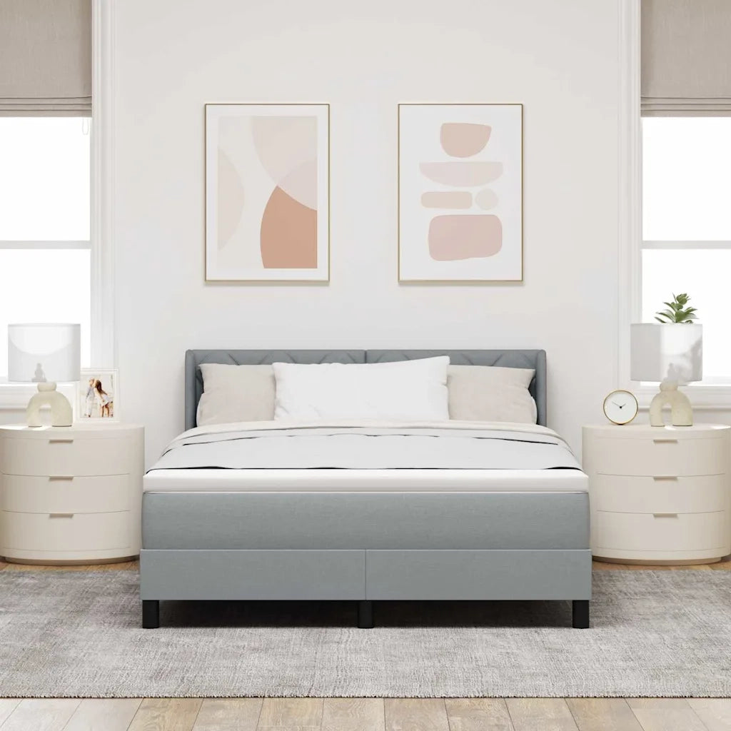 Letto box spring con materasso Grigio chiaro 140 x 190 cm 3341160