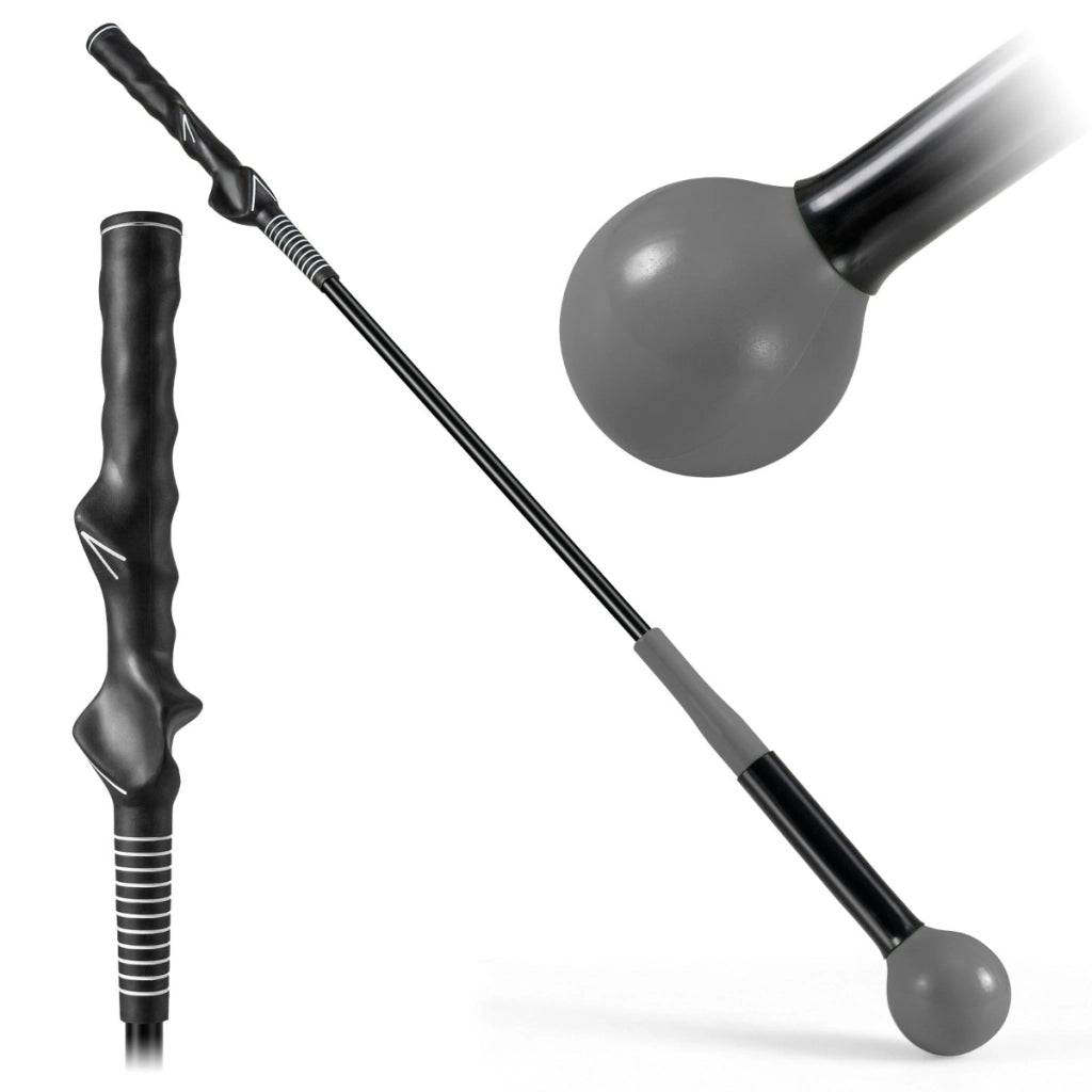 Bastone da allenamento per riscaldamento con testa ponderata per impugnatura, Aiuto per allenamento del movimento del golf Grigio-Golf